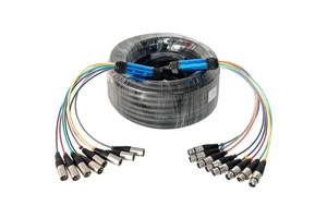 XLR Signal Cable 8-Way Multi-Core for Stage Lighting Performance PVC Jacket Sound Mixing Audio Interface Box for Speakers