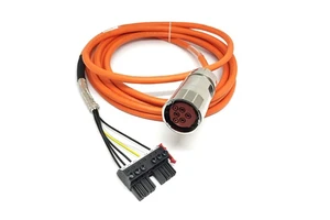 M40 DIN Power Servo Motor Connector Plug Cable Male/Female 6pin Brass PC Housing Orange Jacket 1000V Highly Flexible