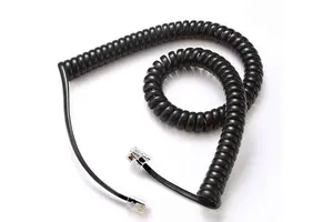 Spiral Wound Telephone Cable 28AWG 26AWG High-quality RJ12 RJ11 6P6C 6P4C Spiral Coil Receiver Flexible Telephone Cable