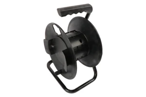 Linsheng Black Portable Cable Reel Holds up to 100 Ft of Electrical Cord, Hose, or Rope Extension Cord Storage Reel with Metal Stand