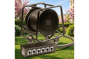 8 Channel Audio Ethercon Stage Snake Cable Drum RJ45 Male Connector Pure Copper Wire Transmission 100m Cat6 Snake Cable Reel