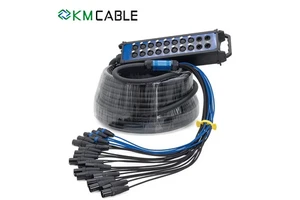 8-32 Channel Stage Snake Cable with Stage Box, OFC Core Multi-Core Audio Signal Cable for Live Sound & Recording Studio