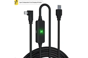 VR Link USB-C Type L-Shape Stable Transfer Camera Cable 3A Fast Charging Data Cable with Braid Shielding for Computer