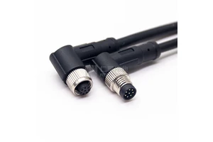 M8 Male to Female Sensor Cable 3 4 5 6 8 Pin Male to Female Straight / Angled Waterproof Double End Overmolded Sensor Cable