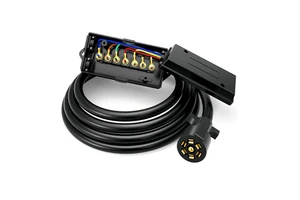 American 8 Feet 7 Pin Trailer Electrical Tail Light Cable with Junction Box