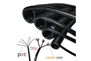 Custom 1-20 Core Spiral Cable Wire, Flexible Retractable Coiled Cord for Automotive, Electrical Equipment & Industrial Use