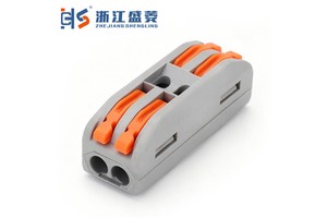 CZLS -222 Spring Type 4-Pole 2-2 LED Light Wire Connector Terminal Blocks 2 in 2 32A 20-8 AWG Screw Connection Industrial Use