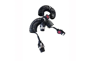 New 7-Way Electric Power Spiral Wire Trailer Coil Cord Cable ABS Electrical Brake Light with 7-Pin Connector