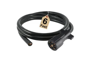 USA Type Cable Heavy Duty 7Way Trailer Plug 7pin Wire Trailer Plug with Trailer Connection Wiring Harness 6FT