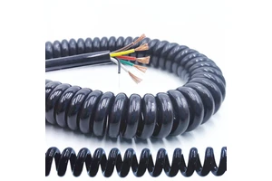 3 Core Spring Wire Spiral Electric Cable 0.5 Square 2.5 m 5 m 7.5 m Black Power Cord Extensible Wire