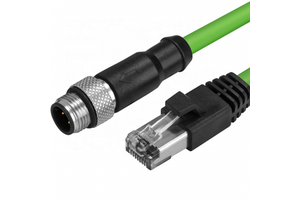 M12 8P Male RJ45 Industrial Ethernet Cable Camera Hig-Flexible PVC Insulated Power Cable Copper Conductor Medical Equipment