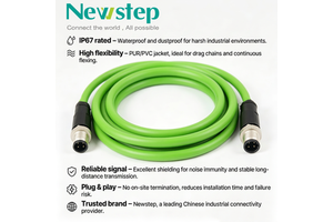 IP67 M12 A/B Coded Ethernet Connector Cable Waterproof Industrial Cord PROFINET/EtherNet/IP Shielded CAT6A -40~+70