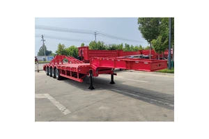 China Factory 100T Gooseneck Trailer Lowboy Trailer 4 Axle Low Bed Trailer Flat Bed Trailers Truck Trailers For Equipment