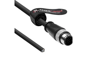 Alvin's Cables Industrial M12 A-Code 17 Pin Male Open End Power Data Ethernet I/O Cable IP67 Rated PVC Jacket High-Flex for
