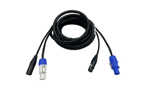 Customizable Powercon Plug DMX XLR Signal Line Stage Lights Accessory Combo for Wedding DJ Disco Cable Power and DMX