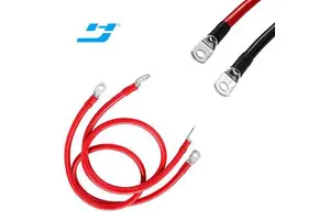 1/0 AWG Flexible Battery Cable PVC IP67 Rated 3/8" Terminals OFC Pure Copper Automotive Solar RV Motorcycle Construction