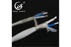 Signal Lines Wire Wholesale XSSH OEM ODM OFC Plated Silver Core OD 4mm 6mm 2 Core HIFI Audio Lines Audio & Video Cables