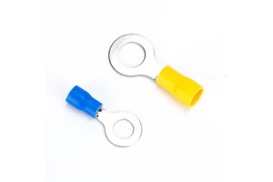 RV1.25-3 Copper O-Type Pre-Insulated Cold Pressing Power Terminal Wire Ear Connector Round Ringl Lugs Tin Plated Copper Crimp