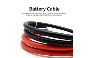 Copper Battery Cable2AWG 6AWG 8AWG 4 AWG Black Red Tinned Copper Lugs for Battery Inverter Cable Automotive Solar Battery