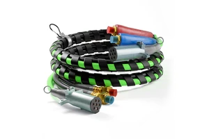 New 12FT 3-in-1 PVC/TPE/TPU Electrical Cord Cable & Rubber Air Power Line Hose Kit For Truck/Trailer