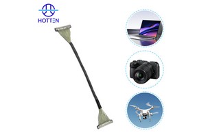 High Precision 42AWG Micro Coax LVDS EDP Cable Assembly 30Pin 0.4mm HRS DF36 For UAV Computer Electronic Machines Display
