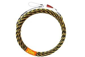 Factory Direct Sale Portable Dia 6mm * 20m Long Electrical Yellow + Black PET Fish Tape Reel Wire for Pull Cable Line Long Runs