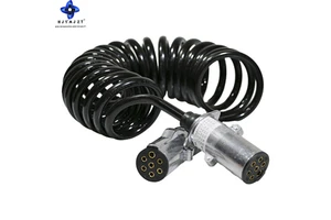 HJYAJZT Brand European-style 7 Core Spiral Cable 7 Way Trailer Wire for Trailer Semi Trailer IATF16949 Certification Passed
