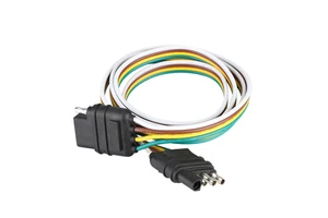 4 Pin Trailer Wiring Harness 1.1M, US 4 Way Flat Male Female Trailer Connector Plug, 18AWG Trailer Light Extension Cable