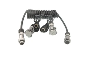 Customized 1M+2.5M+1M 5Pin 7Pin Spiral Rear View Audio Video Cable Copper Conductor Material for Car Rear View Trailer Camera