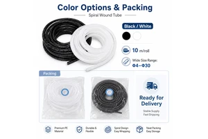 PE Flexible Spiral Wrapping Band 4mm Diameter 6mm Model Flame Retardant Cable Management Sleeve for Industrial Wire Harness