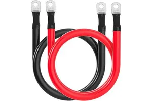 Heavy Duty Pure Copper Battery Cable, Zinc-Plated Terminals, Flexible 180° Inverter Wire for RV, Marine, Solar, Car, Truck