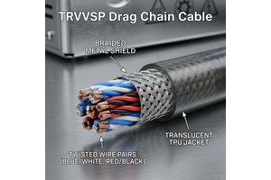 PrimePro TRVVSP 10M Bend Cycles High Flex Drag Chain Cable Tinned Copper Braided Shield for Robot Arm Automation