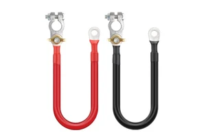60cm 2AWG Heavy Duty Battery Inverter Cable with Anti-Corrosion Lead Clips & SC35-8 Copper Lugs Red Black PVC Power Wire