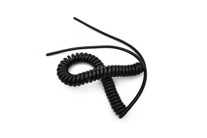 High Elastic Screw Power Cable BC 28AWG*8core Coiled Spiral Telephone Handset Cable for CNC Machine 30cm Black