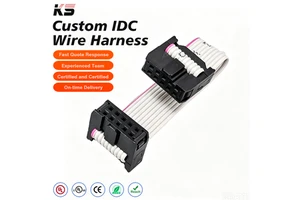IDC 2.54mm 10Pin Ribbon Cable Wire Harness PVC Insulated Gray Flat Cable for Computer Motherboard Data Transfer