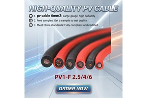 4mm Low Voltage Solar Cable PV Wire XLPE DC Copper-Plated Silver IP65 Rated 0.6kV 90C for Photovoltaic Power Telecommunication