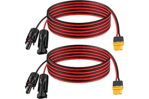 Photovoltaic Connector to XT60 Connector Charging Cable 2*12AWG 100cm for Outdoor Solar Panel Portable Power Supply Device