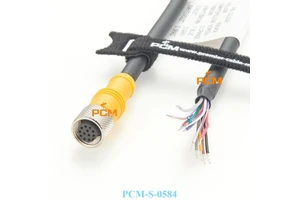 12-pin M12 Power I/O Trigger GPIO Cable Compatible with Cognex CCB-PWRIO-05, CCB-PWRIO-10, CCB-PWRIO-15 Cable for DataMan DS1000