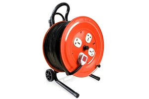 220V Household PVC Stranded Cable Reel 4-Outlet Extension Cord with Leakage Protection and Winding Function