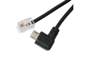 Right Angle Micro USB Male 4P4C RJ9 Male Telephone Converter Extension Cable Pure Copper PVC Mobile Phone Camera Computer