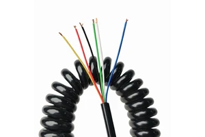 6-core Flexible Spring Cable 0.2/0.5/0.75/1mm² Coiled Cable TPU Spiral Wire/PVC Insulation/tension 1.2/2.5/3.7m for Control