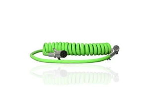 ABS 7-Way Coiled Trailer Cable with Dual Rubber Air Brake Hoses OEM Available