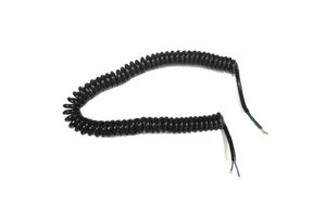 Custom Flexible 20/22AWG Black 2-core PU Cables Spiral Coiled Wire/ Spring Cable for Car Auto Industry Forklift Trailer