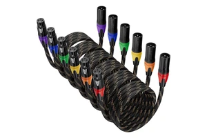 Professional XLR Microphone Cable Balanced Audio Cable with Color-Coded Connectors for Stage Studio and Live Sound 3M