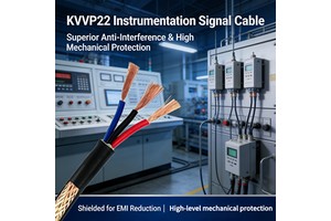 Copper Core XLPE Insulated PVC Jacketed KVVP22 Armored Industrial Control Cable for Instrumentation Transmission