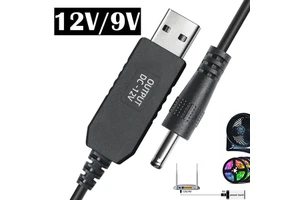 1m USB to 5521DC Data Line with PVC Jacket Micro-USB Type 0.5A 12.6V Boost for Mobile Phones Cameras Computers