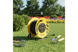 Veban 7224 50M 2.5MM PP Material Cable Reel Extension Cord 110V/220V 4 Outlets IEC UK BS Plug Home Garden