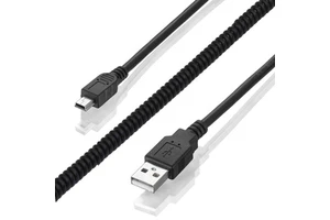 High Quality Spring Coiled Data Charging Mini USB 2.0 Extension Charger Cable for Camera PS3 Camera