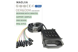 Professional 8 Channel XLR Audio Snake Cable Heavy Duty Metal Stage Dual Purpose Junction Box for Live Sound Recording PA System