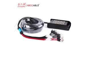 16 CH Stage Snake Cable with Box XLR Male to Female Multi-Core Audio Cable for Live Sound Studio Recording Stage Performance
